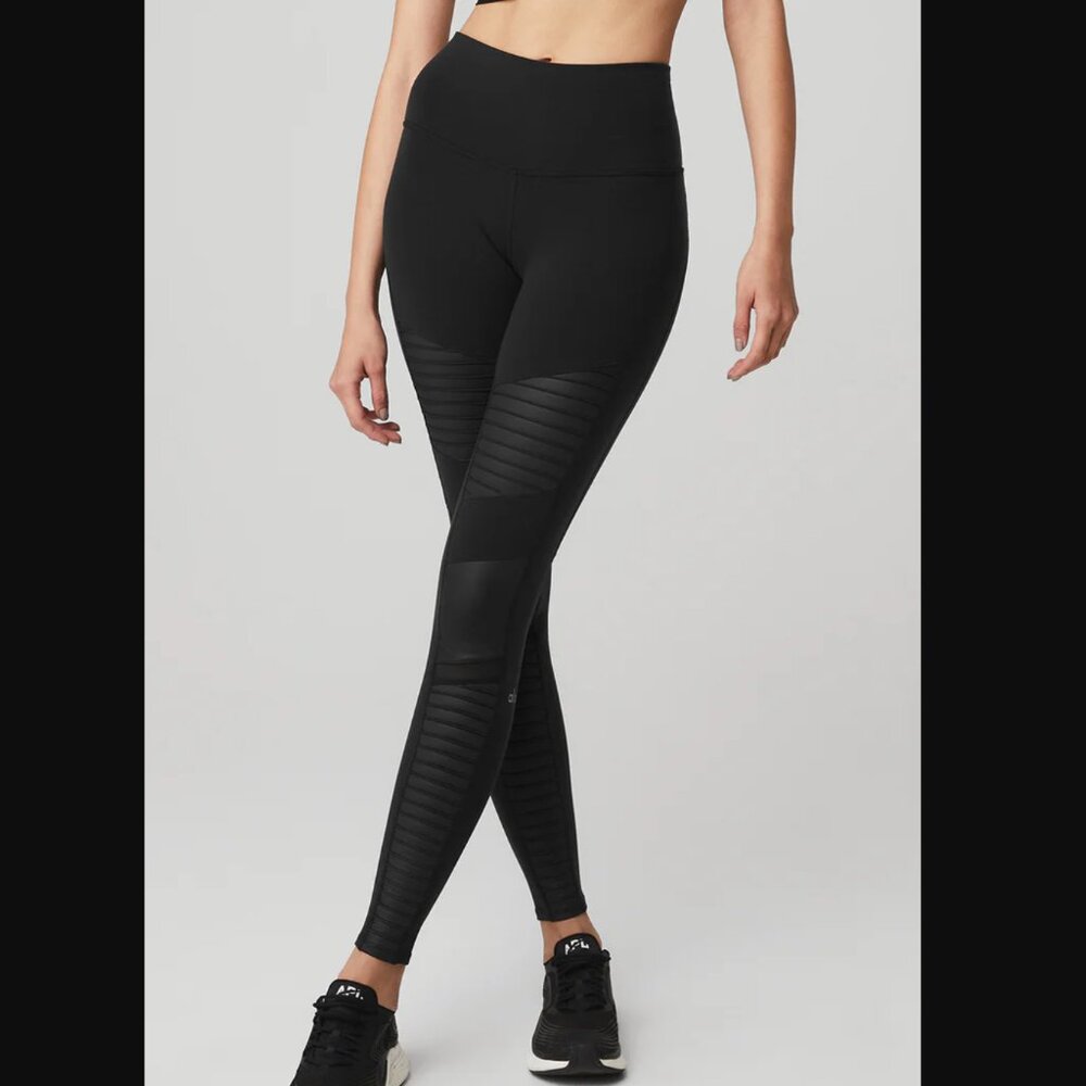 Alo Yoga High-Waist Moto Leggings Black - Size S